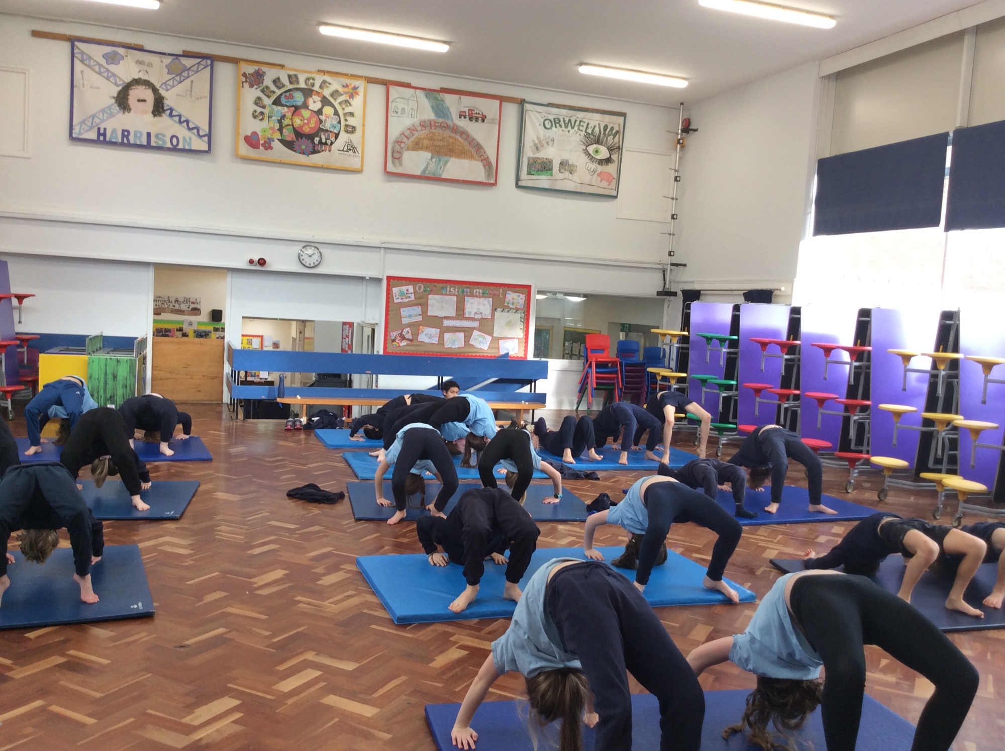 Children doing PE photo