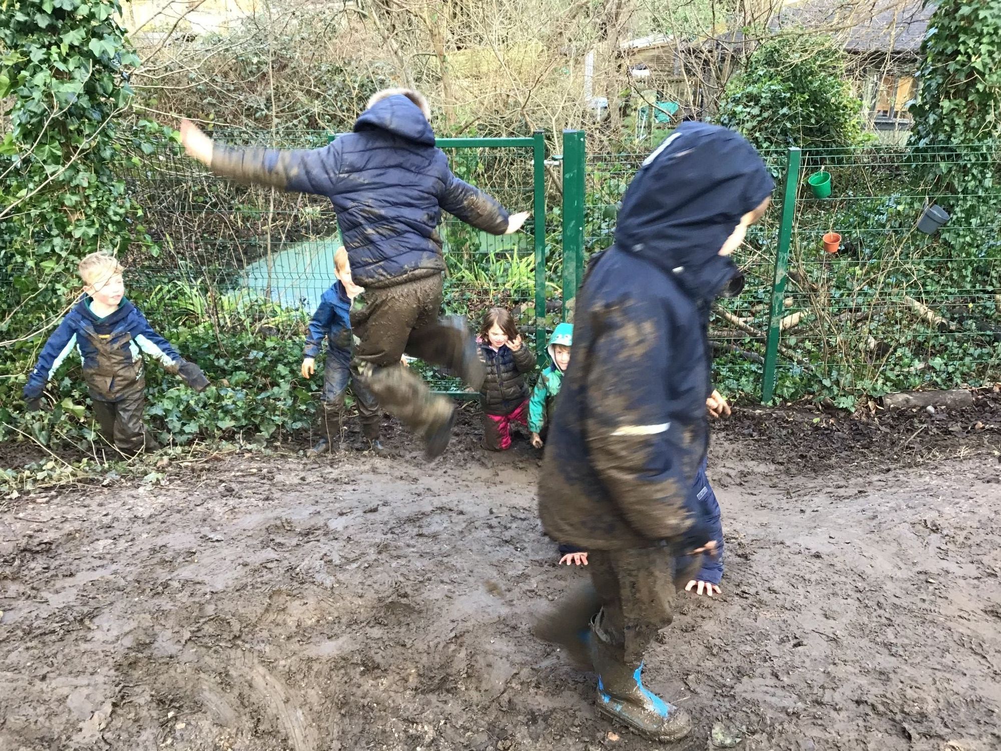 Children doing forest school photo